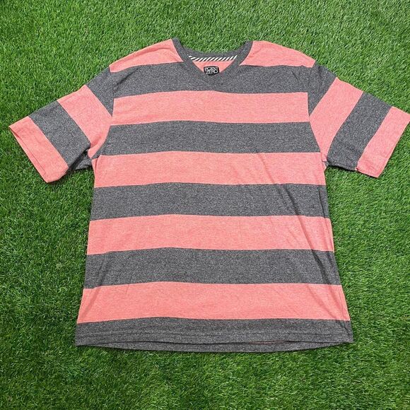 Point Zero brand men’s casual wear pink and grey bold stripe shirt cotton blend - Picture 1 of 6